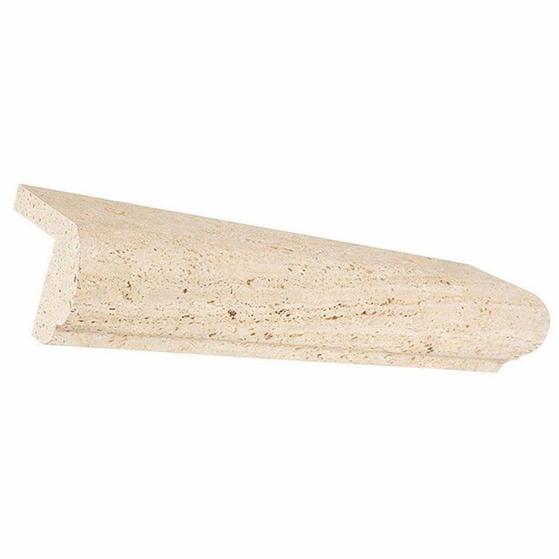 Ivory / Light Travertine 2x3 Cream Honed Tile Corner-Ogee (Stair-tread) Trim