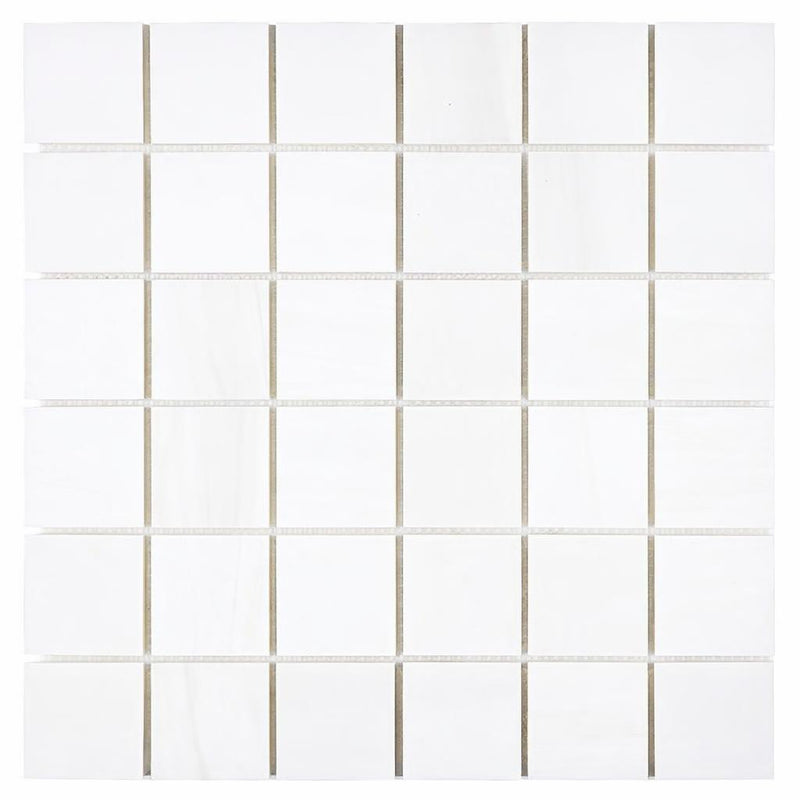 Bianco Dolomiti (White Dolomite) 2x2 Honed Mosaic