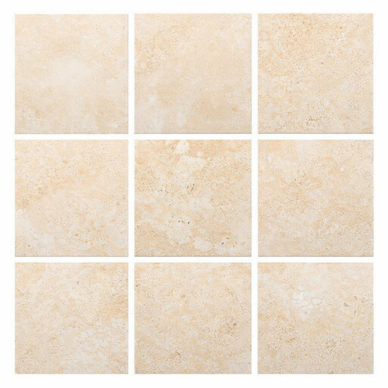 Durango / Paredon (Mexican) - Cross Cut Durango Travertine 4x4 Filled & Honed Travertine Tile