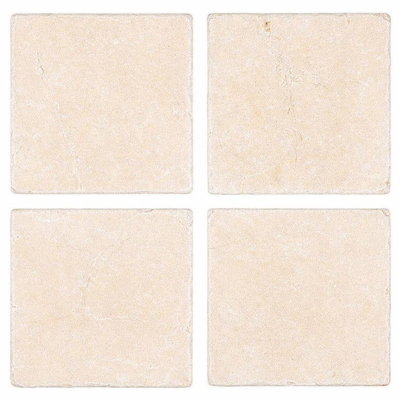 Crema Marfil (Spanish) Crema Marfil Marble 6x6 Cream Tumbled Tile