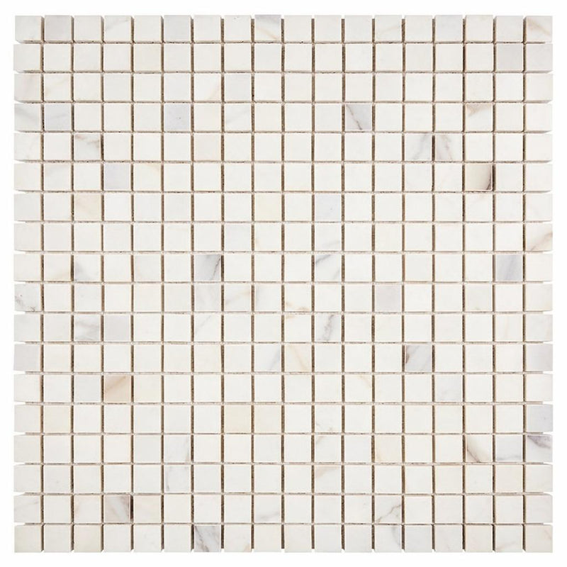 Calacatta Gold (Italian) Marble 5/8x5/8 Honed Mosaic