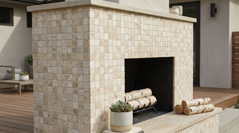 Calacatta Gold (Italian) Marble 5/8x5/8 Honed Mosaic