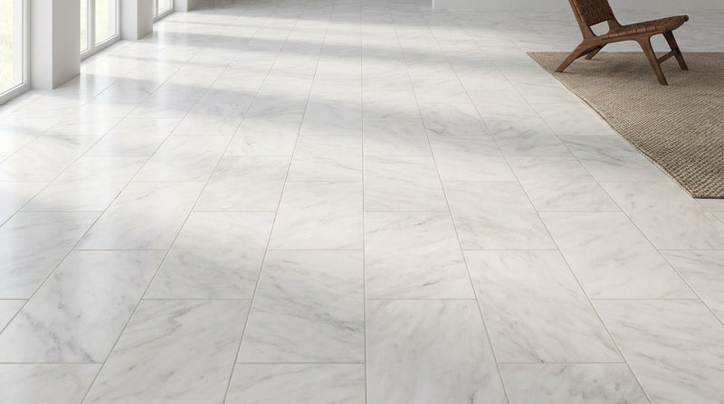 Oriental White (Asian Statuary) Oriental White Marble 24x24 Polished / Honed Tile