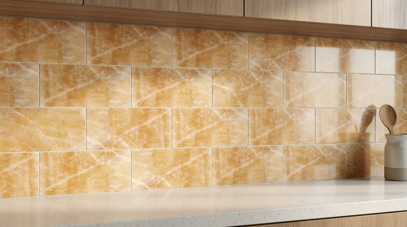 Honey (Giallo Crystal) Onyx 3x6 Polished Tile