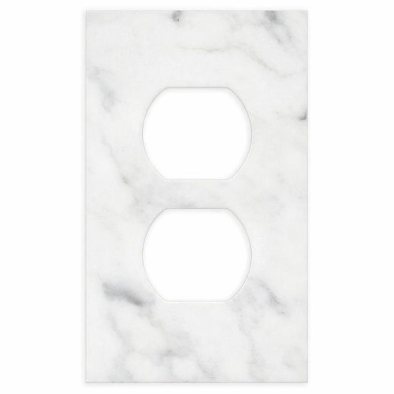 Bianco Carrara Switch Plate Covers 2-3/4x4 1/2 Honed Plate Cover 1-DUPLEX