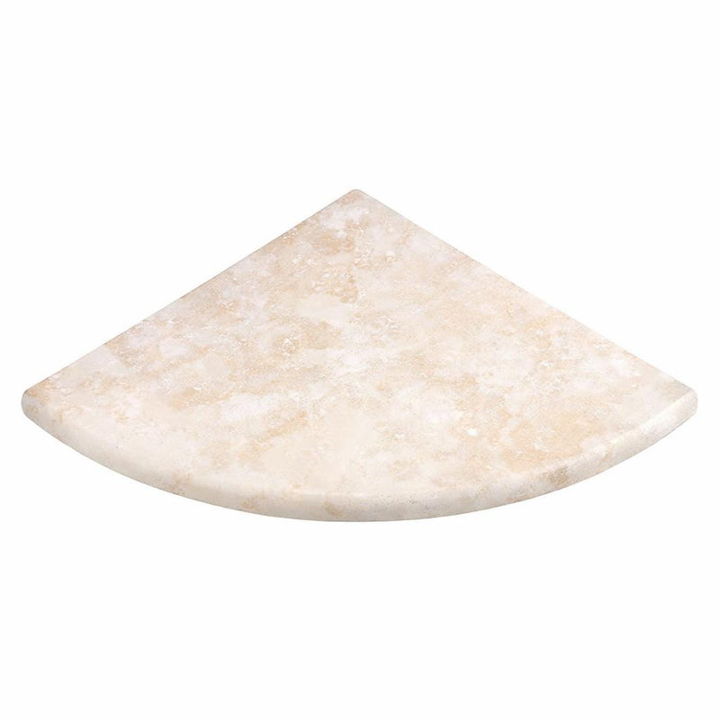 Ivory / Light Travertine Shower Corner Shelves - 9x9 Cream Filled & Honed (Both Sides) Shelf Shower Corner Shelf