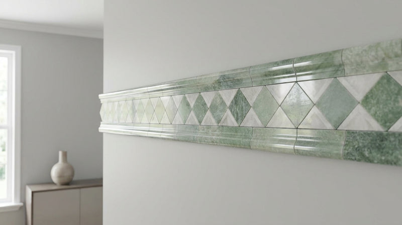 Green (Multi) Onyx 2x12 Polished Tile Crown (Mercer) Molding Crown Molding