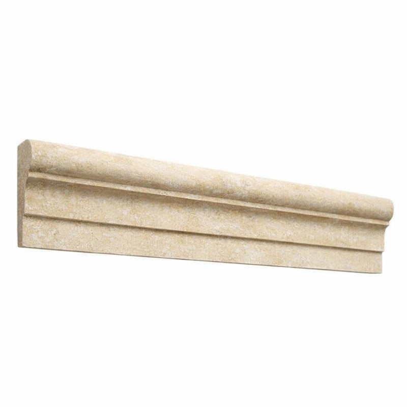 Durango / Paredon (Mexican) - Cross Cut Durango Travertine 2-1/2x12 Honed Travertine Tile Crown Molding (Special Chair Rail)