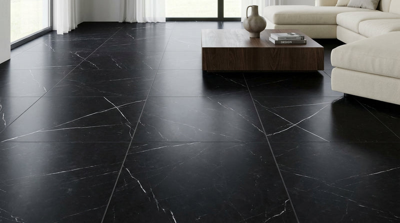 Nero Marquina (Black) Nero Marquina Marble 12x12 Polished / Honed Tile