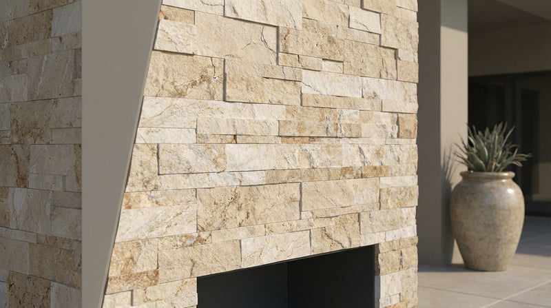 Latravonya Travertine Split-faced Travertine Ledger Panel