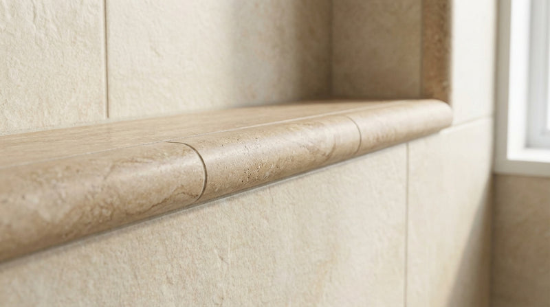 Noce (Antalya) Travertine 3/4x12 Honed Travertine Tile Bullnose Liner