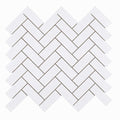 Thassos White (Greek) Marble 1x3 Honed Herringbone Mosaic