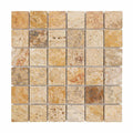Valencia Travertine 2x2 Tumbled Travertine Mosaic