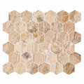 Valencia Travertine 2x2 Tumbled Travertine Hexagon Mosaic