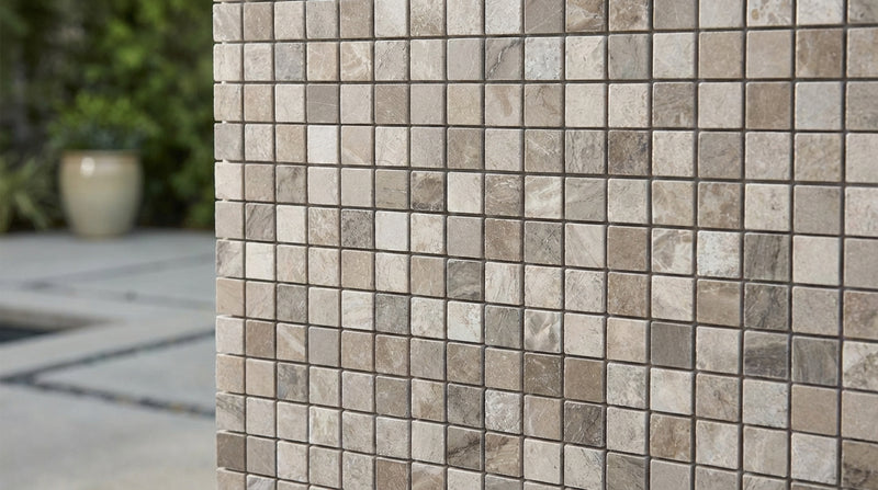 Atlantic Gray Marble 5/8x5/8 Polished/Honed Mosaic