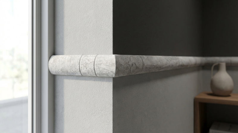 Atlantic Gray Marble 3/4x12 Polished/Honed Tile Bullnose Liner