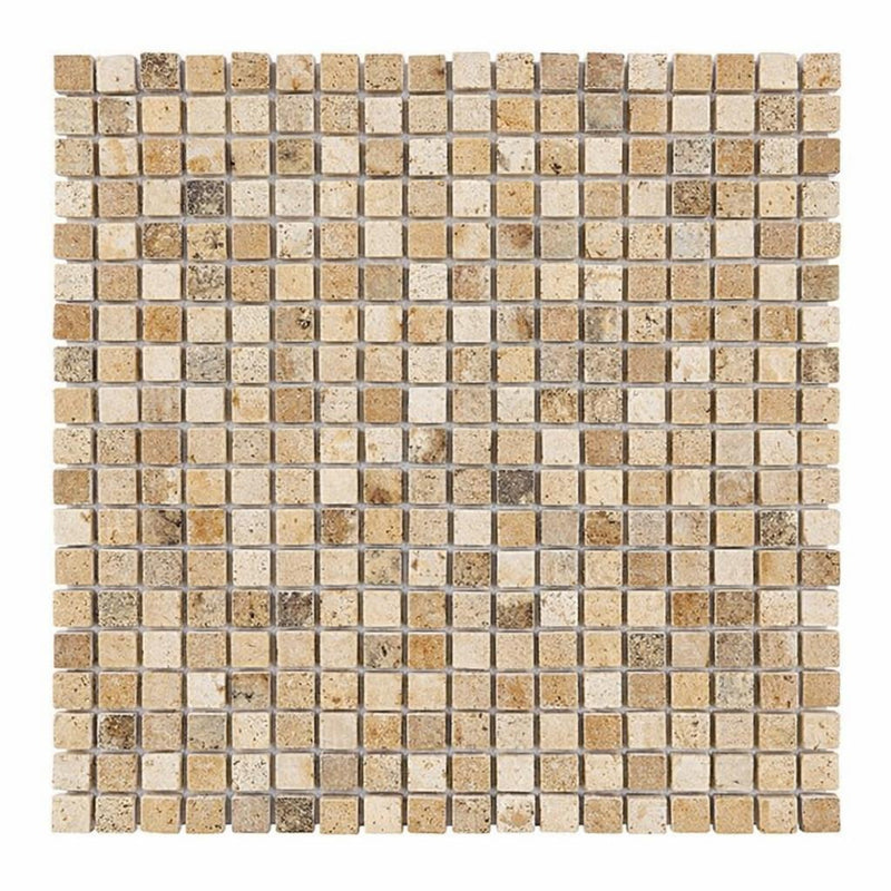 Philadelphia Travertine 5/8x5/8 Tumbled Travertine Mosaic