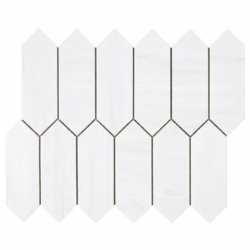 Bianco Dolomiti (White Dolomite) Honed Picket Mosaic