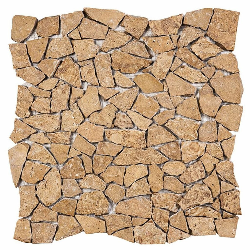 Noce (Antalya) Travertine Tumbled Travertine Flat Pebble / Paledian Mosaic Flat Pebble / Paledian (Random Broken) Mosaic