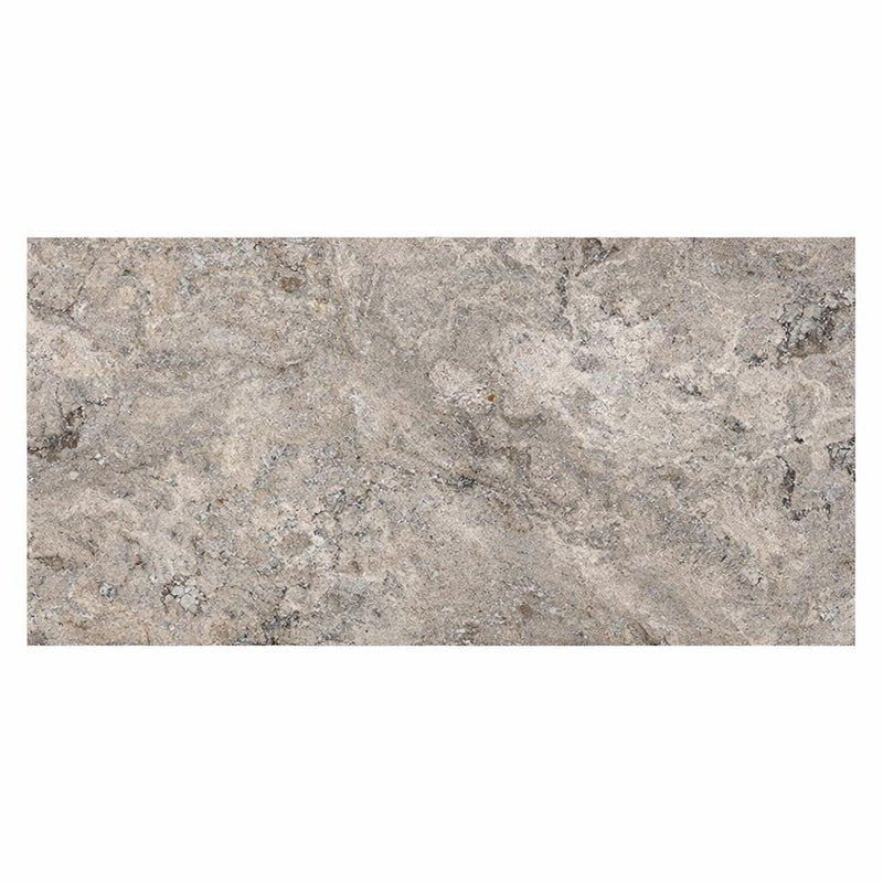 Silver (Pewter Blend) Travertine 24x24 Tumbled Travertine Tile