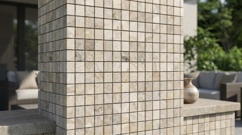 Atlantic Gray Marble 1x1 Polished/Honed Mosaic