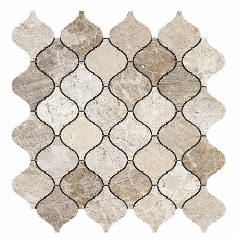 Atlantic Gray Marble Polished/Honed Manhattan Mosaic Manhattan (Random-Strip) Mosaic