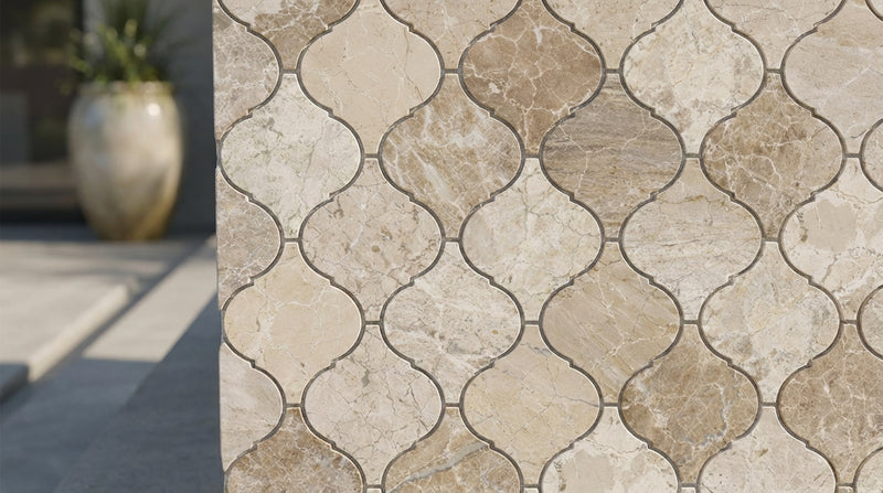 Atlantic Gray Marble Polished/Honed Manhattan Mosaic Manhattan (Random-Strip) Mosaic
