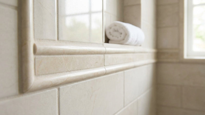 Crema Marfil (Spanish) Crema Marfil Marble 1/2x12 Cream Polished / Honed Tile Pencil Liner