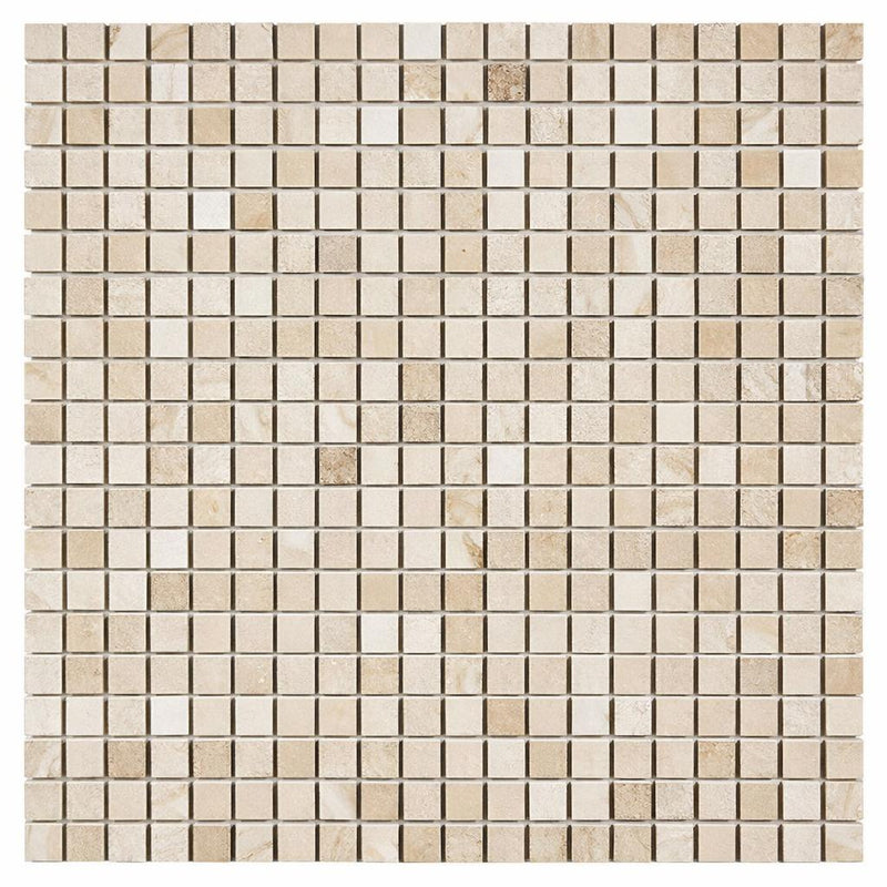 Diano Royal (Queen Beige) Marble 5/8x5/8 Polished Mosaic