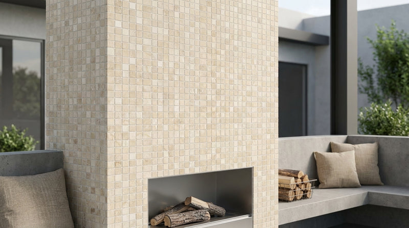 Diano Royal (Queen Beige) Marble 5/8x5/8 Polished Mosaic