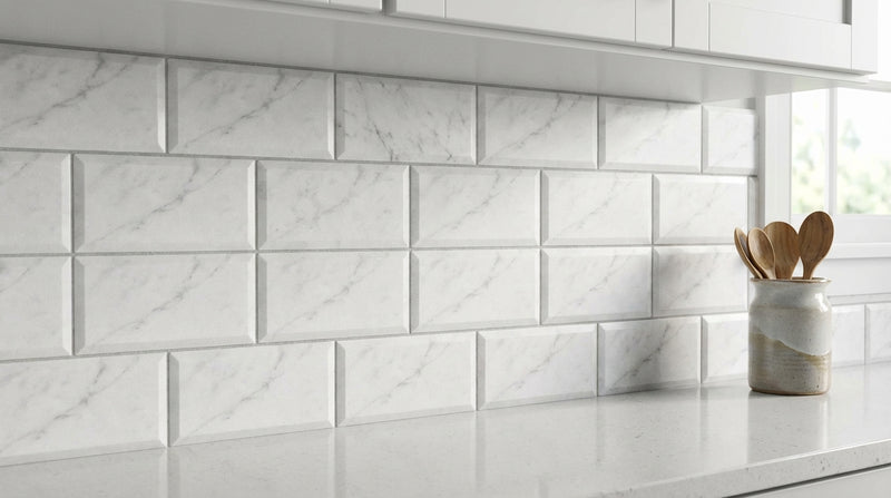 Carrara White (Italian) Marble 3x6 Honed Tile