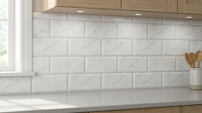 Carrara White (Italian) Marble 3x6 Honed Tile
