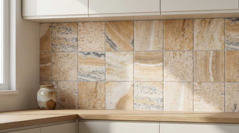 Latravonya Travertine 4x4 Tumbled Travertine Tile