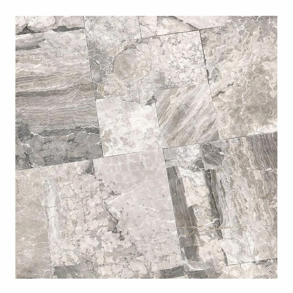Atlantic Gray Marble Brushed / Str.-Edged Tile — Solidshape