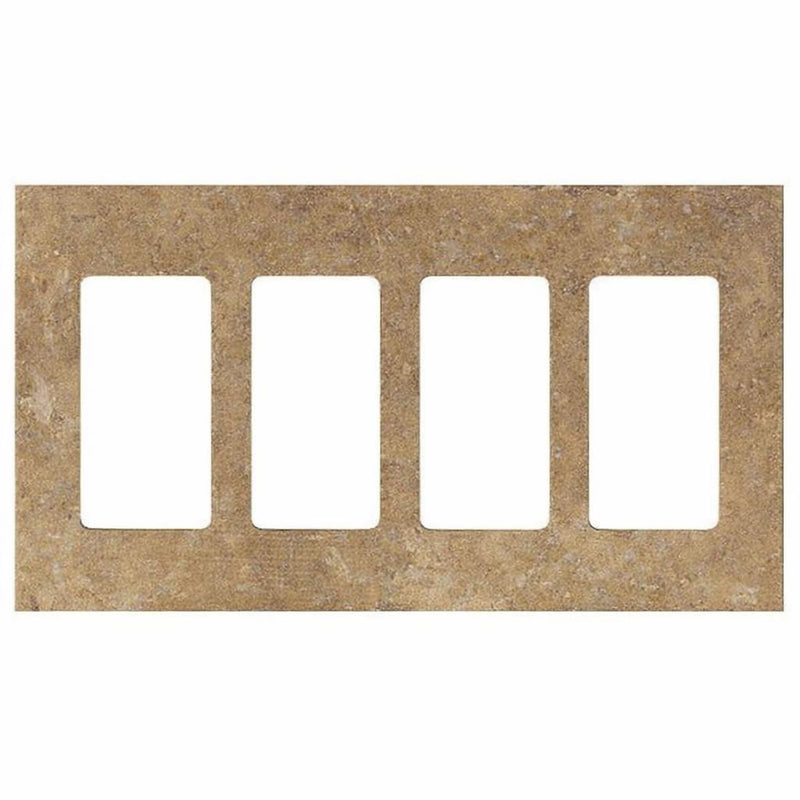 Noce Travertine Switch Plate Covers 4-1/2x8 1/4 Honed Plate Cover 4-ROCKER