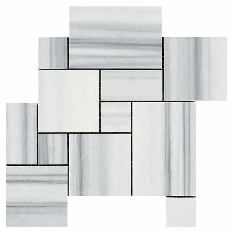 Mink / Equator (Zebra) Mink Marble Polished OPUS Mini-Pattern Mosaic OPUS Mini-Pattern (4 pcs.) Mosaic (Interlocking)