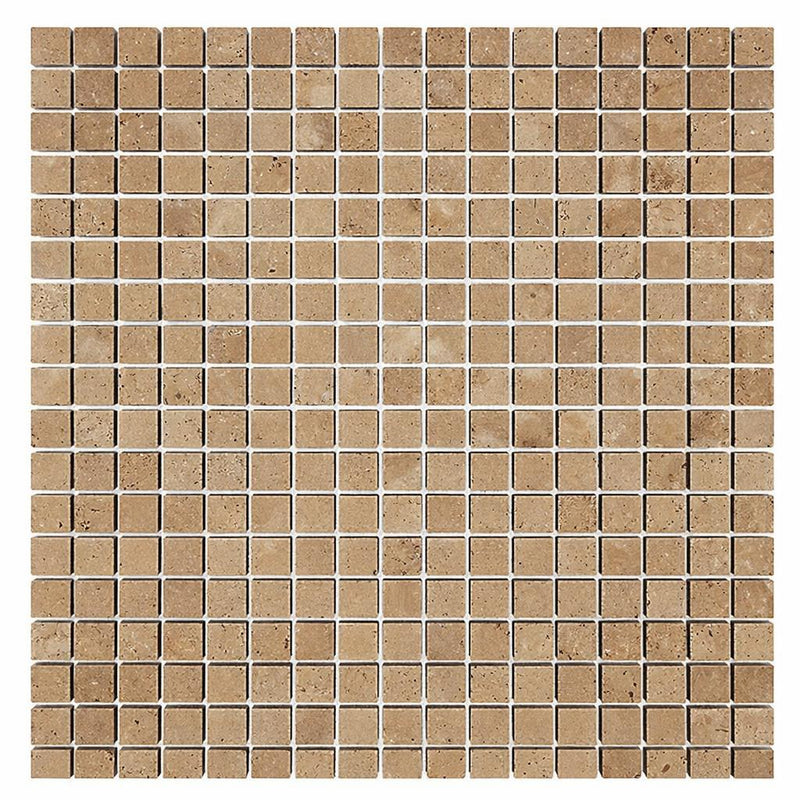 Noce (Antalya) Travertine 5/8x5/8 Tumbled Travertine Mosaic