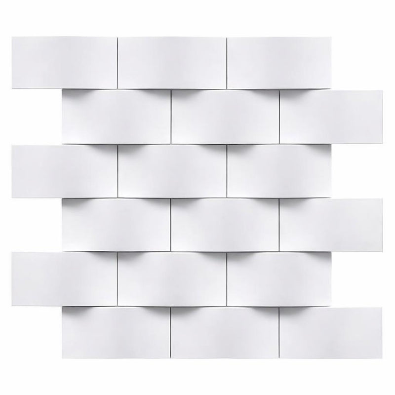 Thassos White (Greek) Marble 2x4 Honed Mosaic Round-Faced (CNC-Arched / Wavy)