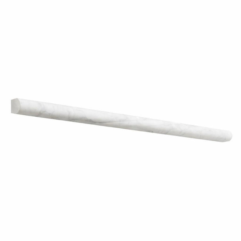 Carrara White (Italian) Carrara White Marble 1/2x12 Polished / Honed Tile Pencil Liner