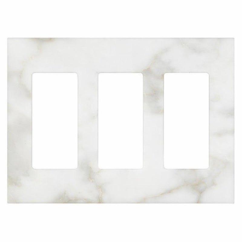 Calacatta Gold Switch Plate Covers 4-1/2x6 1/3 Honed Plate Cover 3-ROCKER