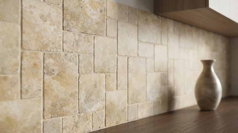 Antico Onyx Versailles Pattern Antiqued (Hand-Tumbled) Travertine Tile