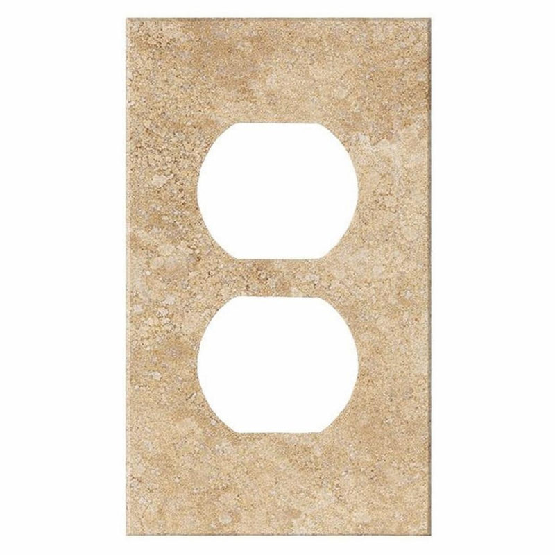 Walnut Travertine Switch Plate Covers 2-3/4x4 1/2 Honed Plate Cover 1-DUPLEX