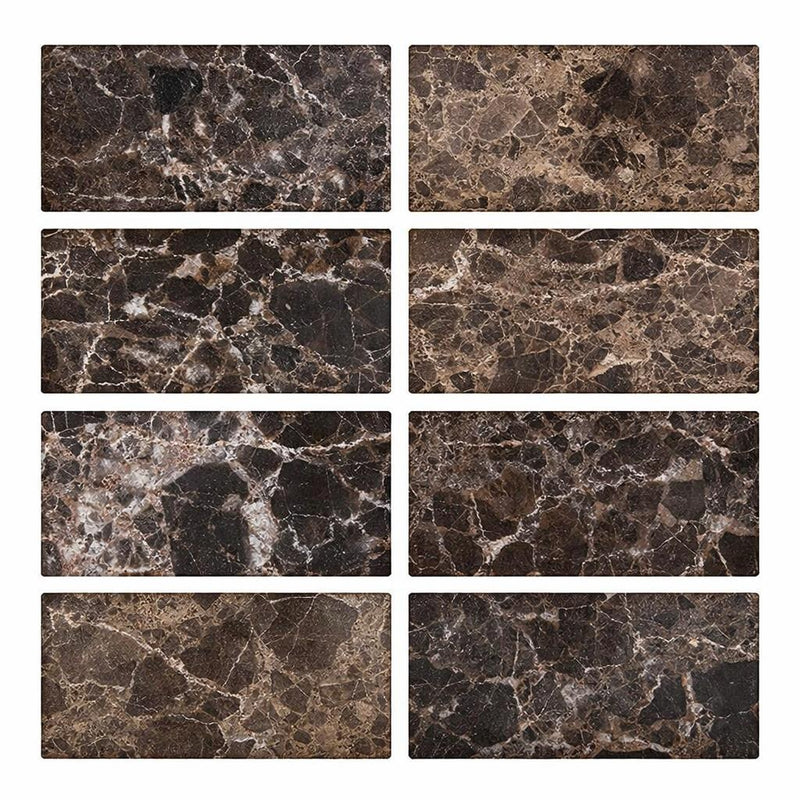 Emperador Dark (Spanish) Emperador Dark Marble 3x6 Polished Tile