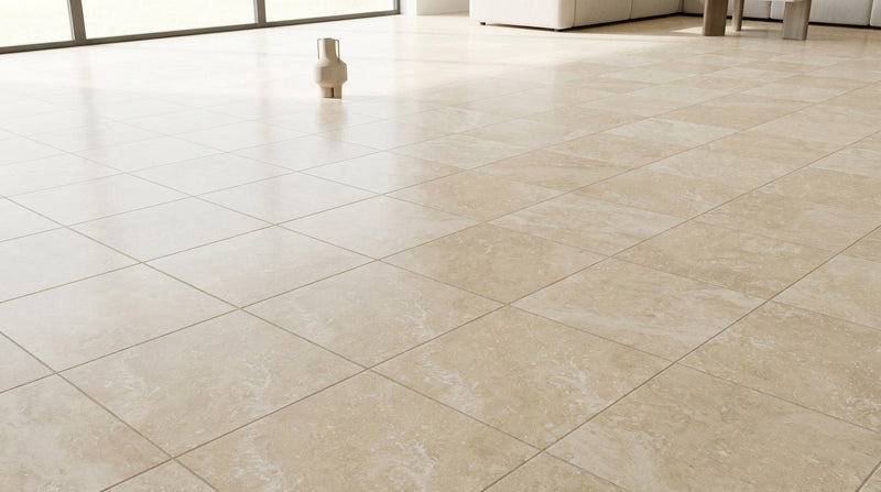 Ivory / Light Travertine 24x24 Cream Filled & Polished Tile