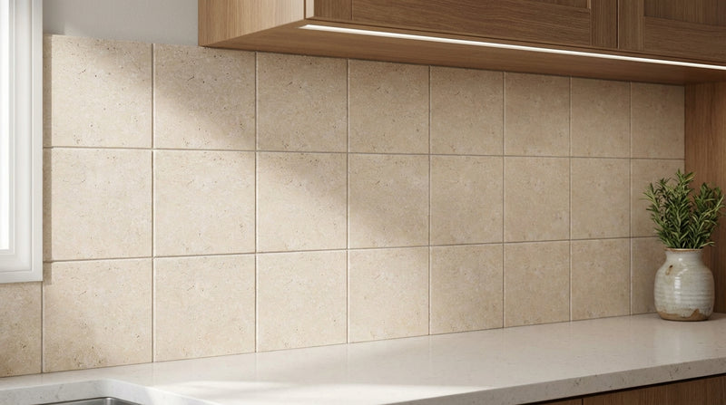 Ivory / Light Travertine 4x4 Cream Tumbled Tile