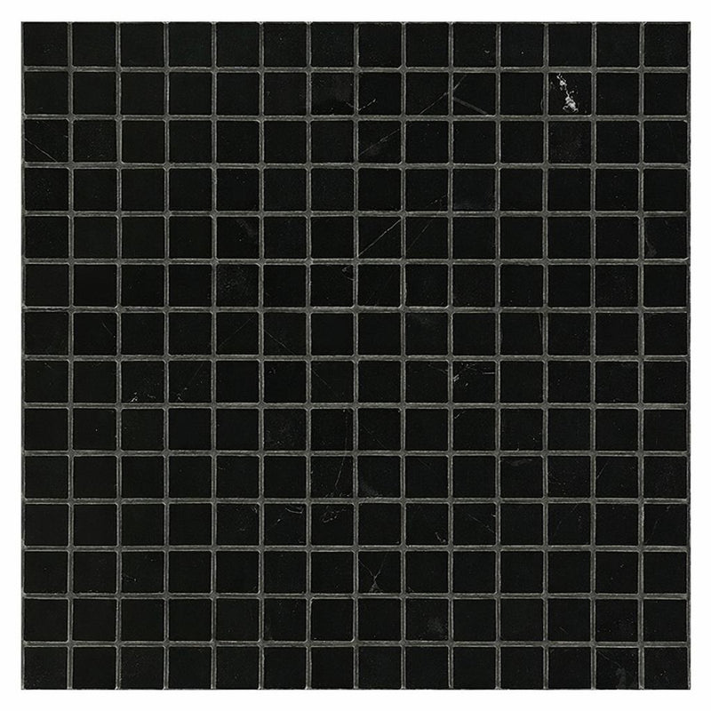 Nero Marquina (Black) Marble 5/8x5/8 Honed Mosaic