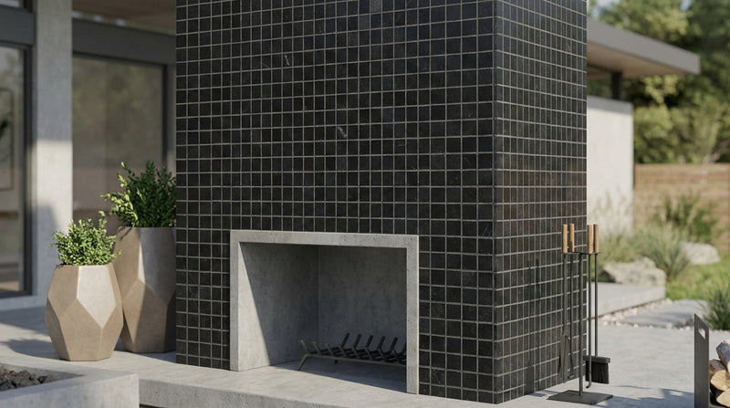 Nero Marquina (Black) Marble 5/8x5/8 Honed Mosaic