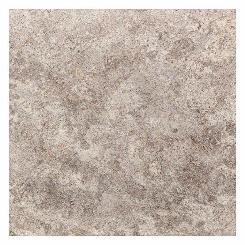 Silver (Pewter Blend) Travertine 18x18 Unfilled, Brushed & Chiseled Travertine Tile
