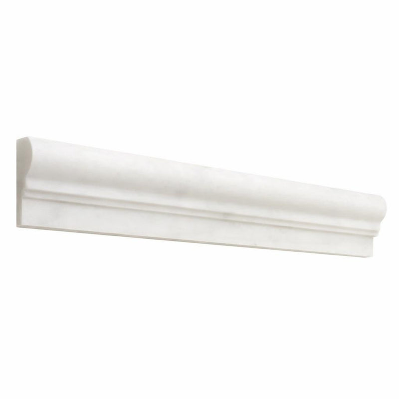 Afyon White Marble 2x12 Polished Tile OG-1 (Single-step Chair Rail Trim)
