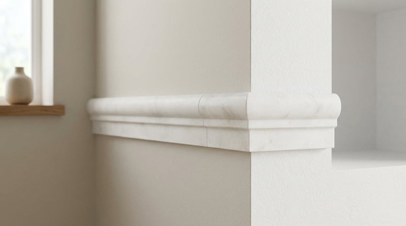 Afyon White Marble 2x12 Polished Tile Milano Molding